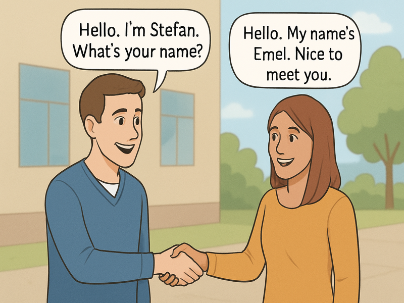 Учим английский | Первая встреча: «Hello, I’m Stefan. What’s your name?»