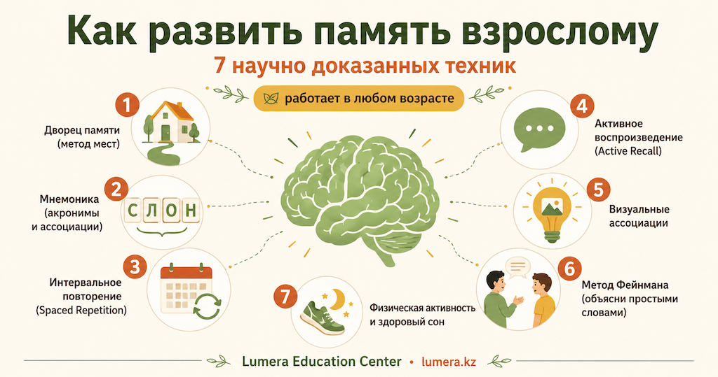 Как развить память взрослому — 7 научно доказанных техник